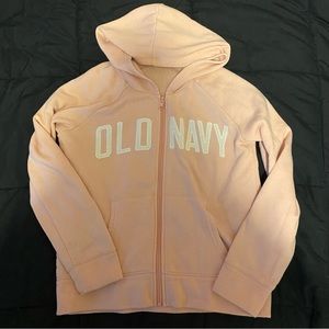 baby pink old navy zip up hoodie